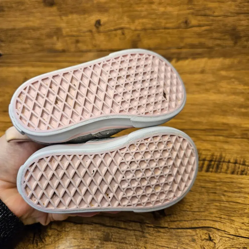 VANS Grey Sparkle Slip on Sneaker size 4.5
